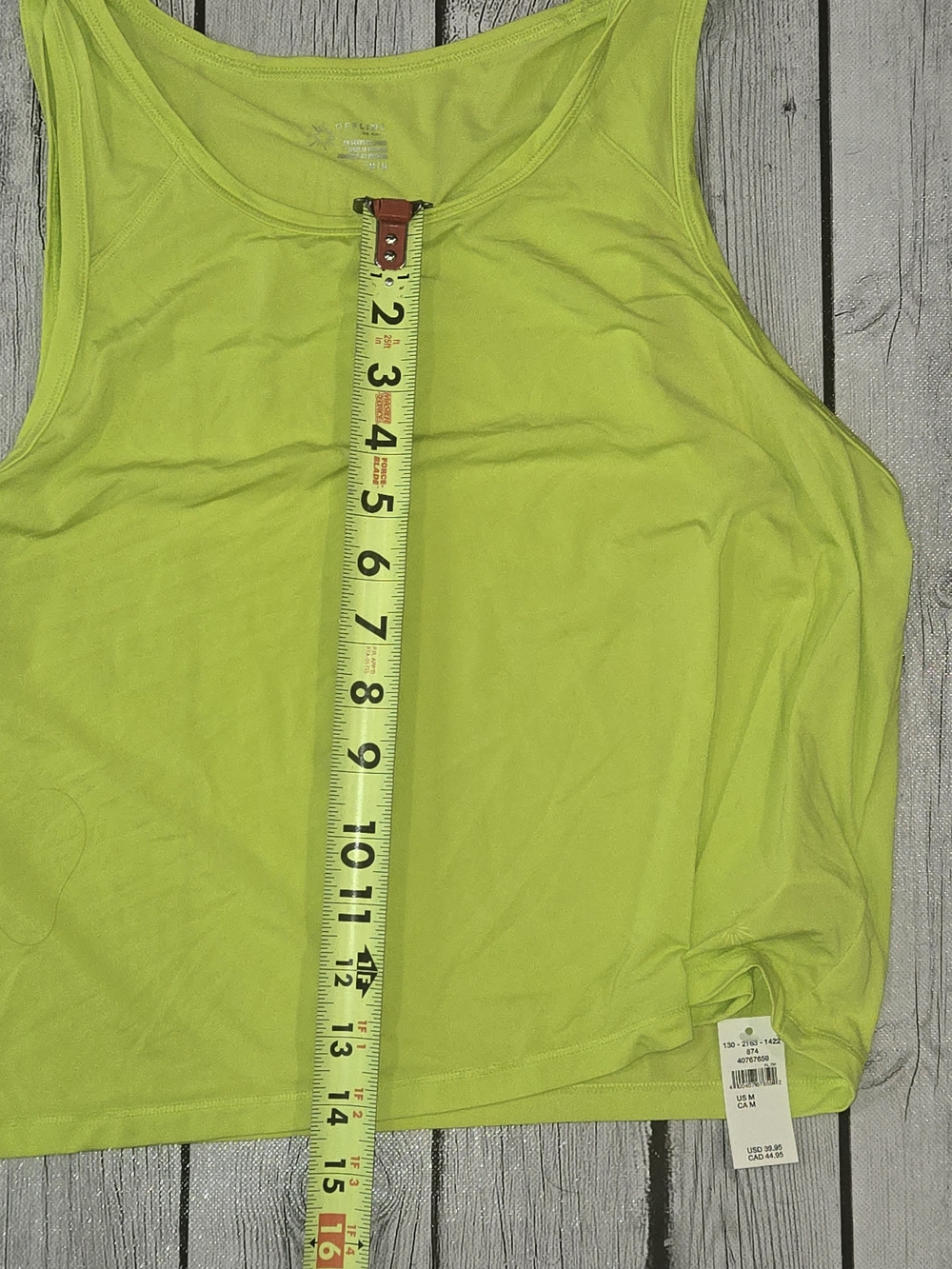 NWT aerie Offline Neon Yellow Scoop Neck Tank Top Womens M - Picture 3 of 7